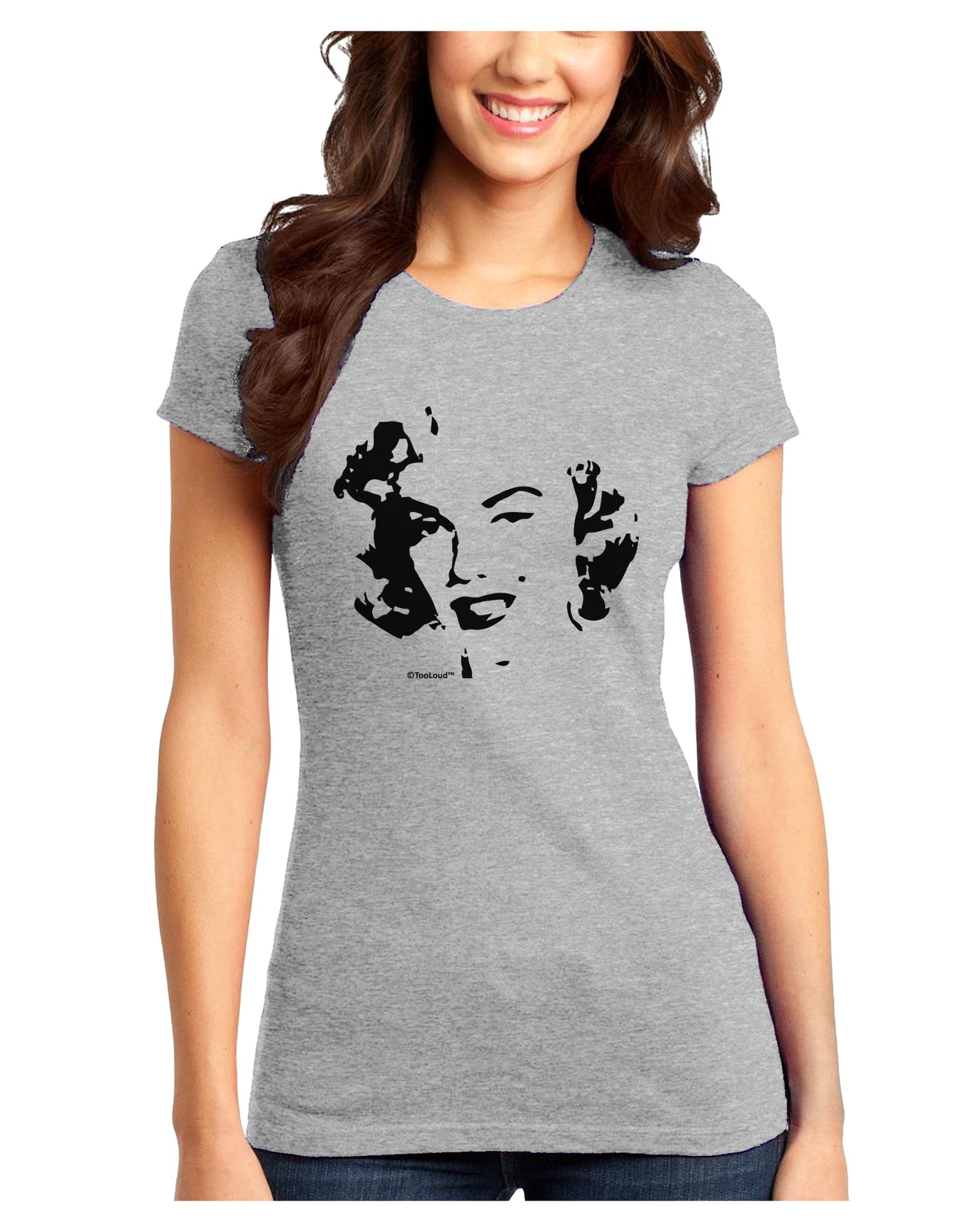 Marilyn Monroe Cutout Design Juniors T-Shirt by TooLoud-Womens Juniors T-Shirt-TooLoud-Ash-Gray-Juniors Fitted X-Small-Davson Sales