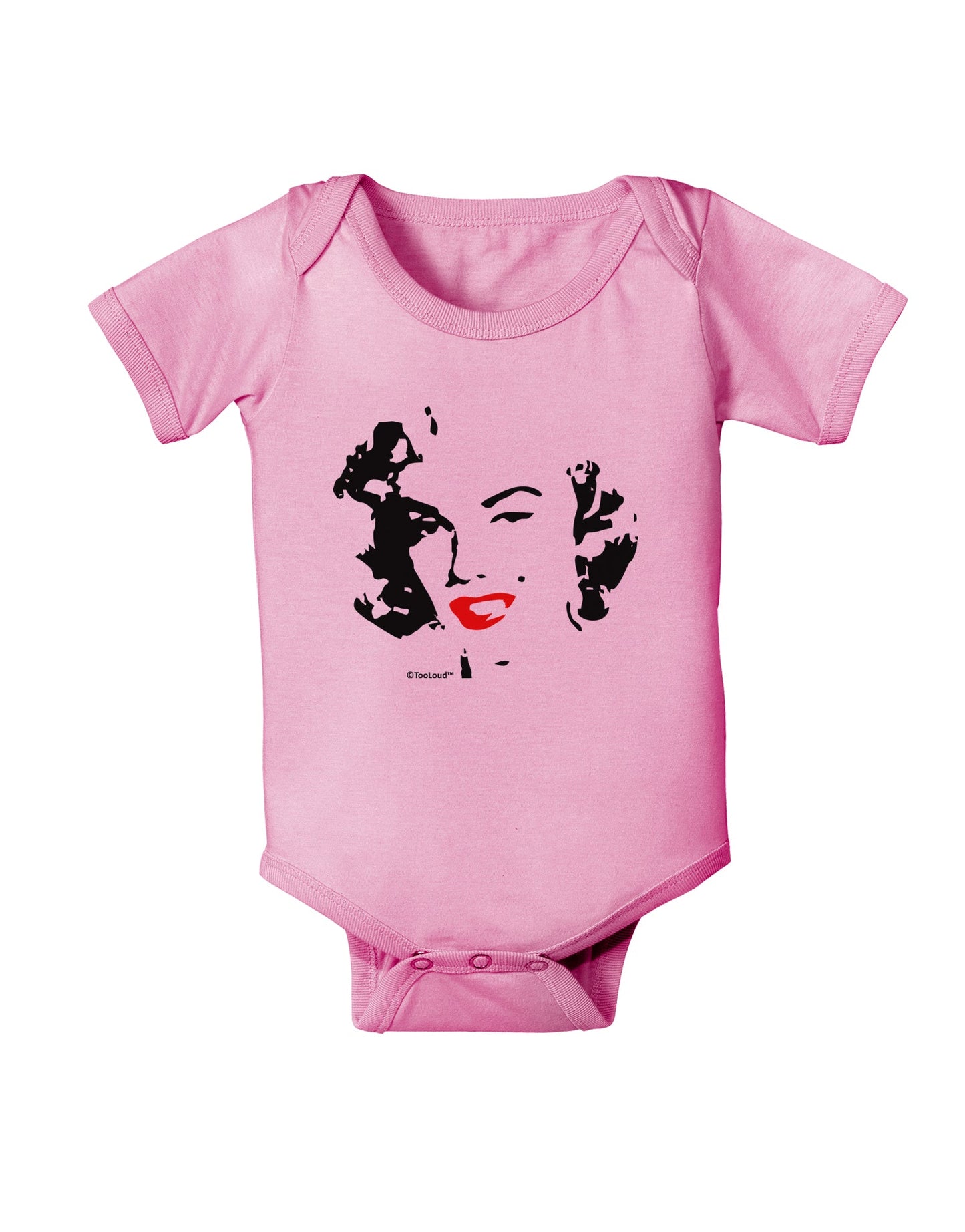 Marilyn Monroe Cutout Design Red Lips Baby Romper Bodysuit by TooLoud-Baby Romper-TooLoud-Light-Pink-06-Months-Davson Sales