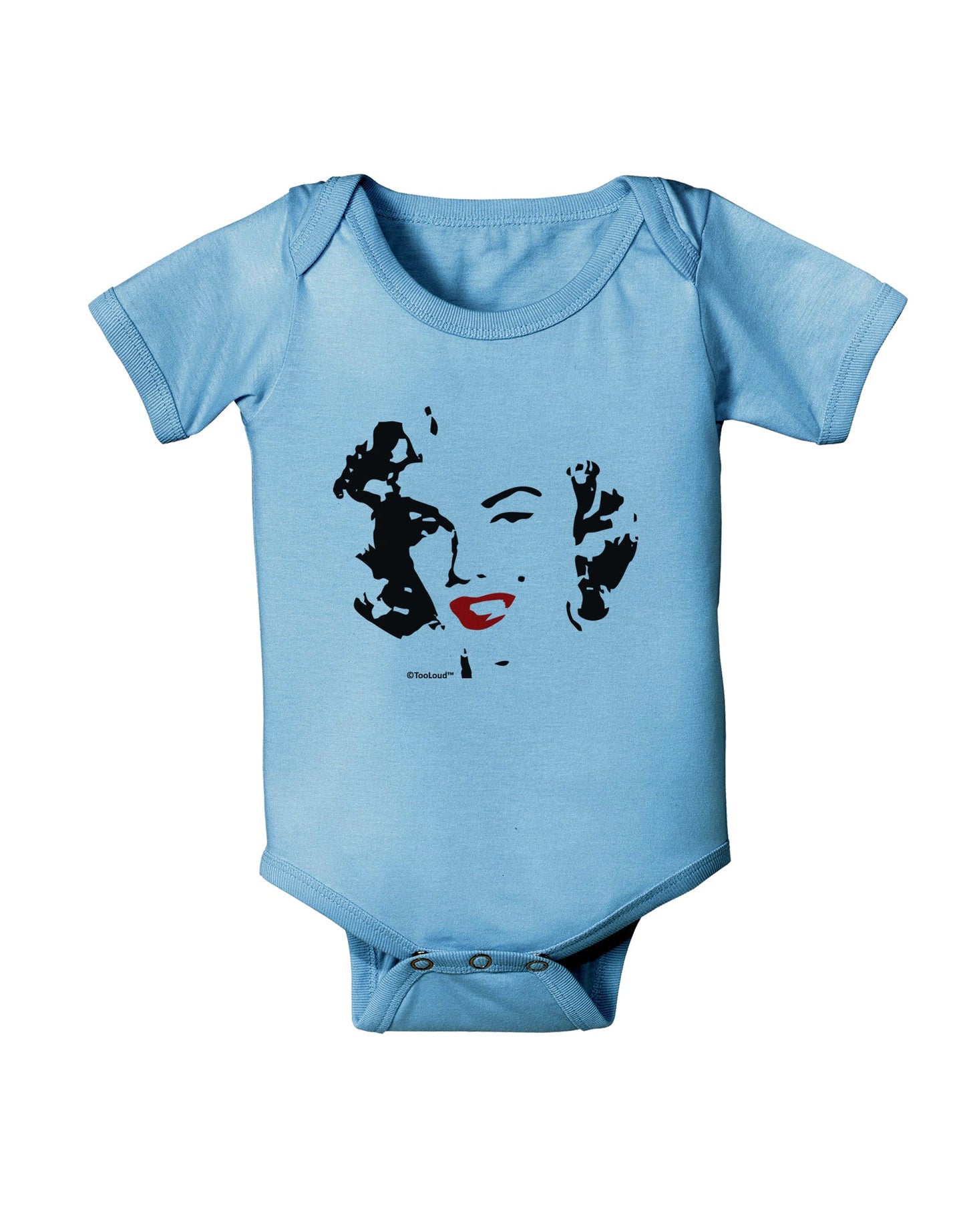 Marilyn Monroe Cutout Design Red Lips Baby Romper Bodysuit by TooLoud-Baby Romper-TooLoud-Light-Blue-06-Months-Davson Sales