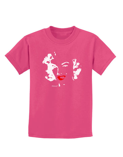 Marilyn Monroe Cutout Design Red Lips Childrens Dark T-Shirt by TooLoud-Childrens T-Shirt-TooLoud-Sangria-X-Small-Davson Sales