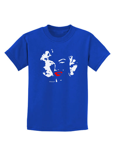 Marilyn Monroe Cutout Design Red Lips Childrens Dark T-Shirt by TooLoud-Childrens T-Shirt-TooLoud-Royal-Blue-X-Small-Davson Sales