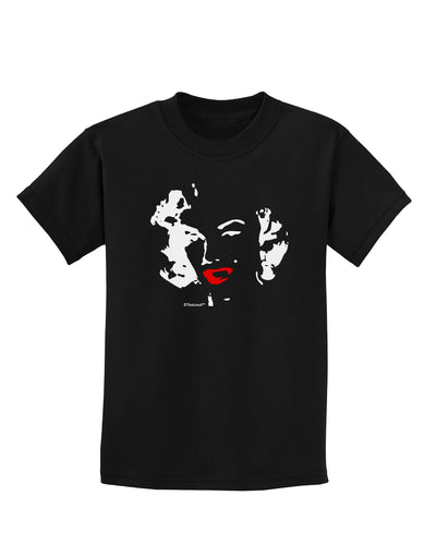 Marilyn Monroe Cutout Design Red Lips Childrens Dark T-Shirt by TooLoud-Childrens T-Shirt-TooLoud-Black-X-Small-Davson Sales