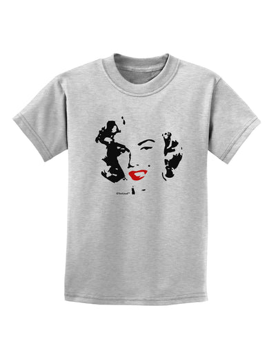 Marilyn Monroe Cutout Design Red Lips Childrens T-Shirt by TooLoud-Childrens T-Shirt-TooLoud-AshGray-X-Small-Davson Sales