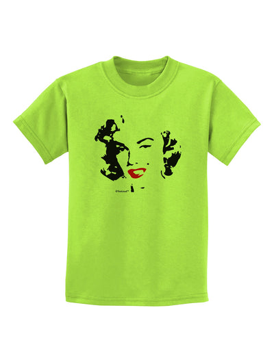 Marilyn Monroe Cutout Design Red Lips Childrens T-Shirt by TooLoud-Childrens T-Shirt-TooLoud-Lime-Green-X-Small-Davson Sales