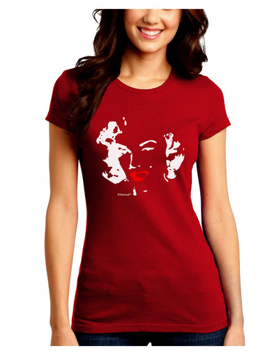 Marilyn Monroe Cutout Design Red Lips Juniors Crew Dark T-Shirt by TooLoud-T-Shirts Juniors Tops-TooLoud-Red-Juniors Fitted Small-Davson Sales