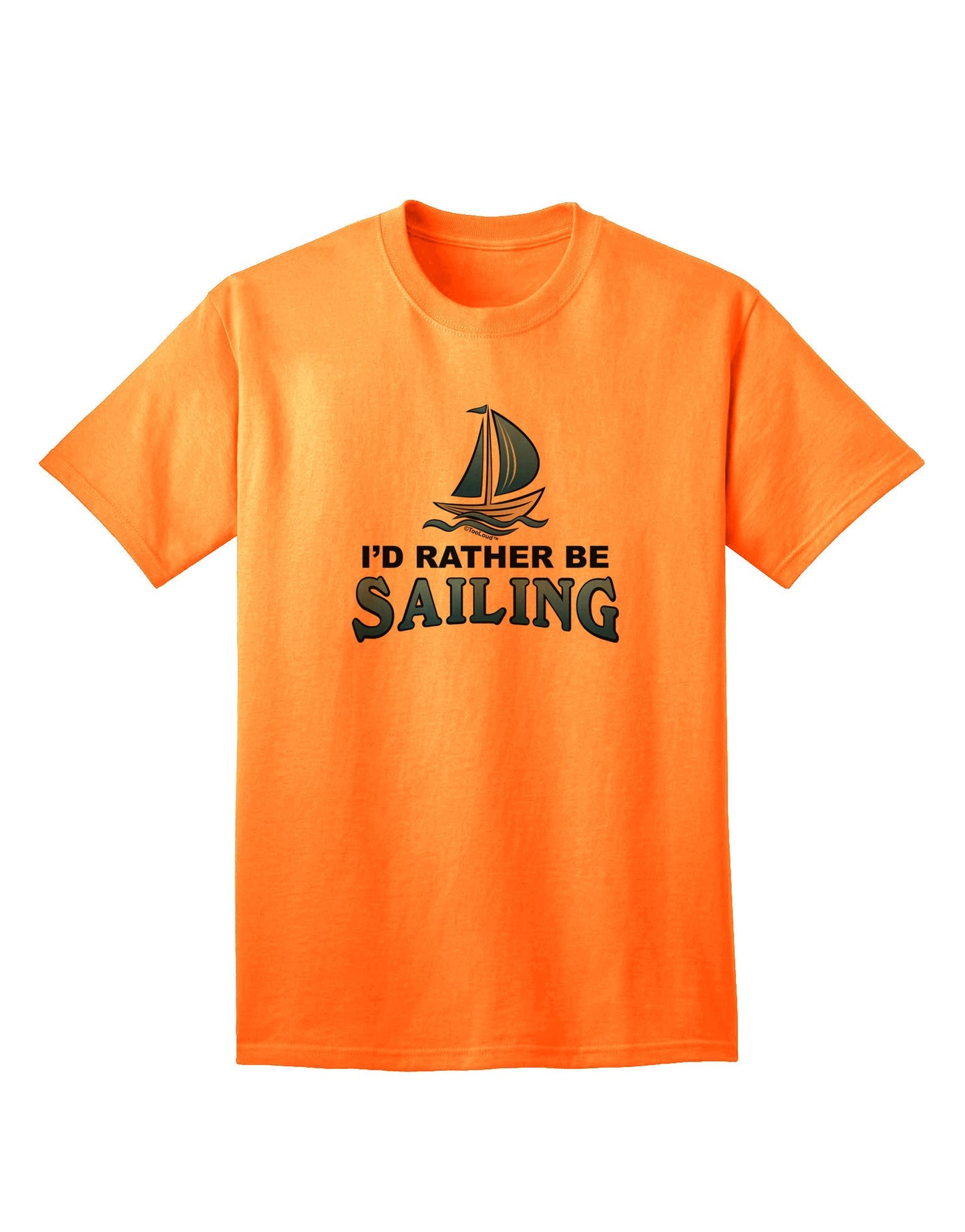 Maritime Enthusiast's Choice: I'd Rather Be Sailing - Premium Adult T-Shirt-Mens T-shirts-TooLoud-Neon-Orange-Small-Davson Sales