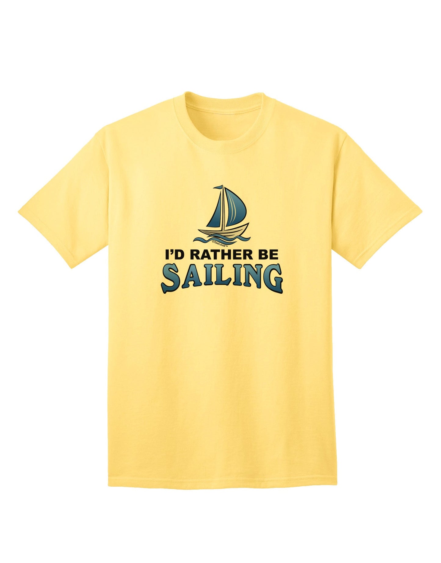 Maritime Enthusiast's Choice: I'd Rather Be Sailing - Premium Adult T-Shirt-Mens T-shirts-TooLoud-Yellow-Small-Davson Sales
