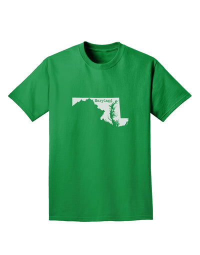 Maryland - United States Shape Adult Dark T-Shirt by TooLoud-Mens T-Shirt-TooLoud-Kelly-Green-Small-Davson Sales