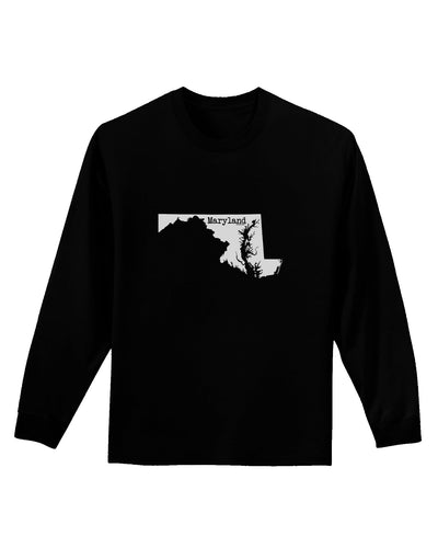 Maryland - United States Shape Adult Long Sleeve Dark T-Shirt by TooLoud-TooLoud-Black-Small-Davson Sales