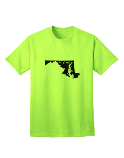 Maryland - United States Shape Adult T-Shirt: A Stylish Addition to Your Wardrobe by TooLoud-Mens T-shirts-TooLoud-Neon-Green-Small-Davson Sales