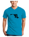 Maryland - United States Shape Adult V-Neck T-shirt by TooLoud-Mens V-Neck T-Shirt-TooLoud-Turquoise-Small-Davson Sales