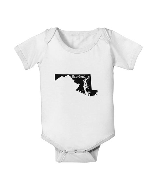 Maryland - United States Shape Baby Romper Bodysuit by TooLoud-Baby Romper-TooLoud-White-06-Months-Davson Sales