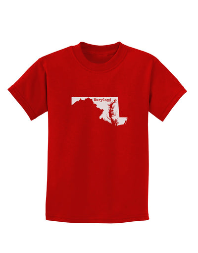 Maryland - United States Shape Childrens Dark T-Shirt by TooLoud-Childrens T-Shirt-TooLoud-Red-X-Small-Davson Sales