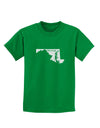 Maryland - United States Shape Childrens Dark T-Shirt by TooLoud-Childrens T-Shirt-TooLoud-Kelly-Green-X-Small-Davson Sales