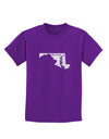 Maryland - United States Shape Childrens Dark T-Shirt by TooLoud-Childrens T-Shirt-TooLoud-Purple-X-Small-Davson Sales