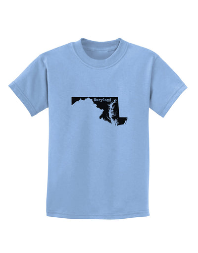 Maryland - United States Shape Childrens T-Shirt by TooLoud-Childrens T-Shirt-TooLoud-Light-Blue-X-Small-Davson Sales