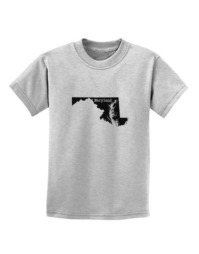 Maryland - United States Shape Childrens T-Shirt by TooLoud-Childrens T-Shirt-TooLoud-AshGray-X-Small-Davson Sales