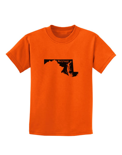 Maryland - United States Shape Childrens T-Shirt by TooLoud-Childrens T-Shirt-TooLoud-Orange-X-Small-Davson Sales