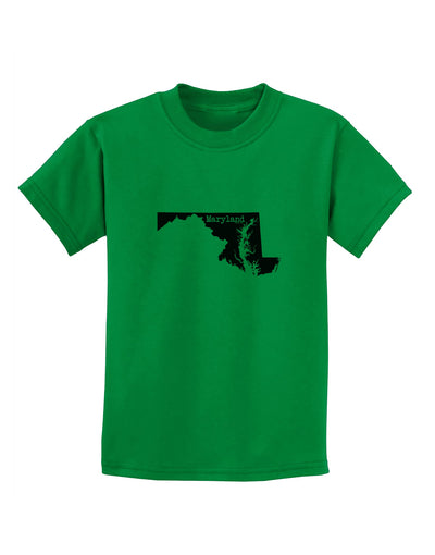 Maryland - United States Shape Childrens T-Shirt by TooLoud-Childrens T-Shirt-TooLoud-Kelly-Green-X-Small-Davson Sales