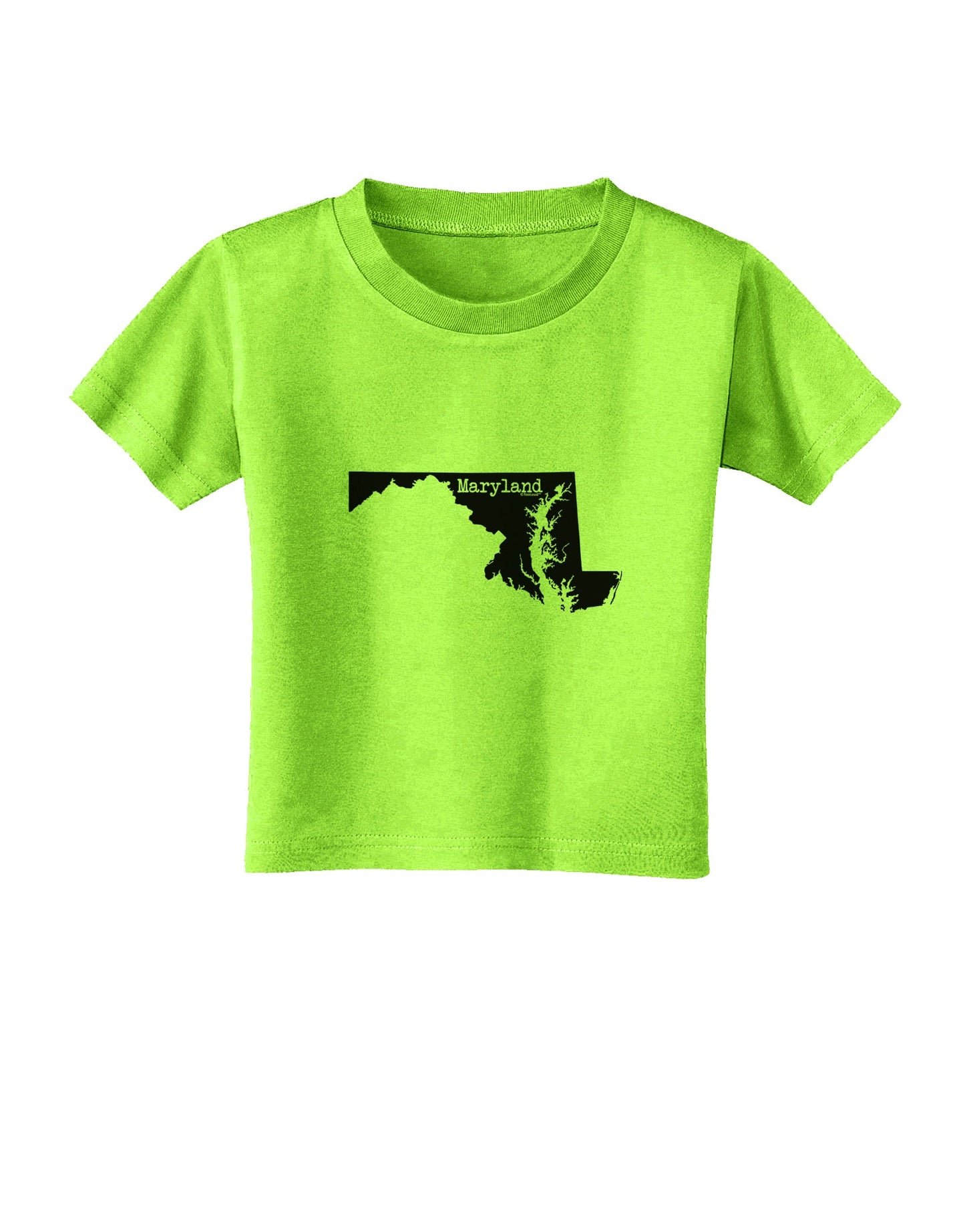 Maryland - United States Shape Toddler T-Shirt by TooLoud-Toddler T-Shirt-TooLoud-Lime-Green-2T-Davson Sales