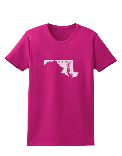 Maryland - United States Shape Womens Dark T-Shirt by TooLoud-Womens T-Shirt-TooLoud-Hot-Pink-Small-Davson Sales