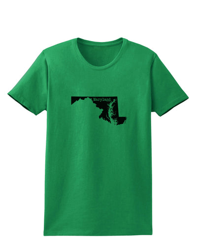 Maryland - United States Shape Womens T-Shirt by TooLoud-Womens T-Shirt-TooLoud-Kelly-Green-X-Small-Davson Sales