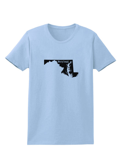 Maryland - United States Shape Womens T-Shirt by TooLoud-Womens T-Shirt-TooLoud-Light-Blue-X-Small-Davson Sales