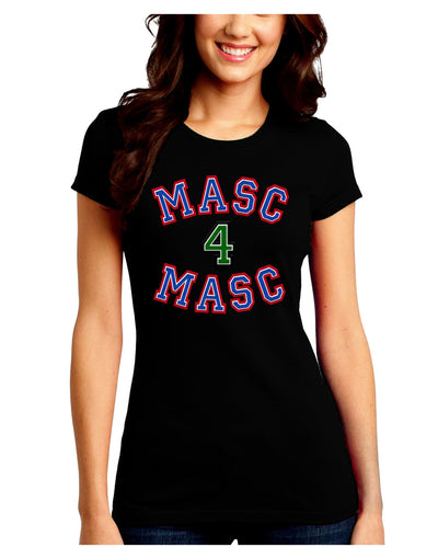 Masc 4 Masc College Stud Juniors Crew Dark T-Shirt-T-Shirts Juniors Tops-TooLoud-Black-Juniors Fitted Small-Davson Sales