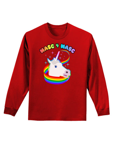 Masc 4 Masc Pranciful Unicorn Adult Long Sleeve Dark T-Shirt-TooLoud-Red-Small-Davson Sales