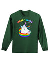 Masc 4 Masc Pranciful Unicorn Adult Long Sleeve Dark T-Shirt-TooLoud-Dark-Green-Small-Davson Sales