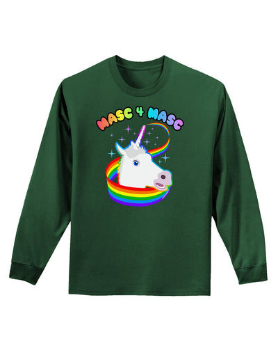 Masc 4 Masc Pranciful Unicorn Adult Long Sleeve Dark T-Shirt-TooLoud-Dark-Green-Small-Davson Sales