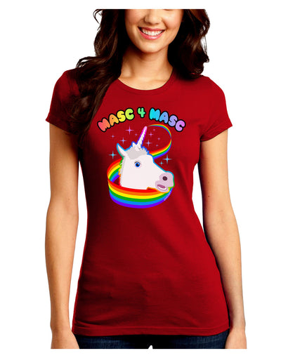 Masc 4 Masc Pranciful Unicorn Juniors Crew Dark T-Shirt-T-Shirts Juniors Tops-TooLoud-Red-Juniors Fitted Small-Davson Sales