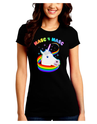 Masc 4 Masc Pranciful Unicorn Juniors Crew Dark T-Shirt-T-Shirts Juniors Tops-TooLoud-Black-Juniors Fitted Small-Davson Sales