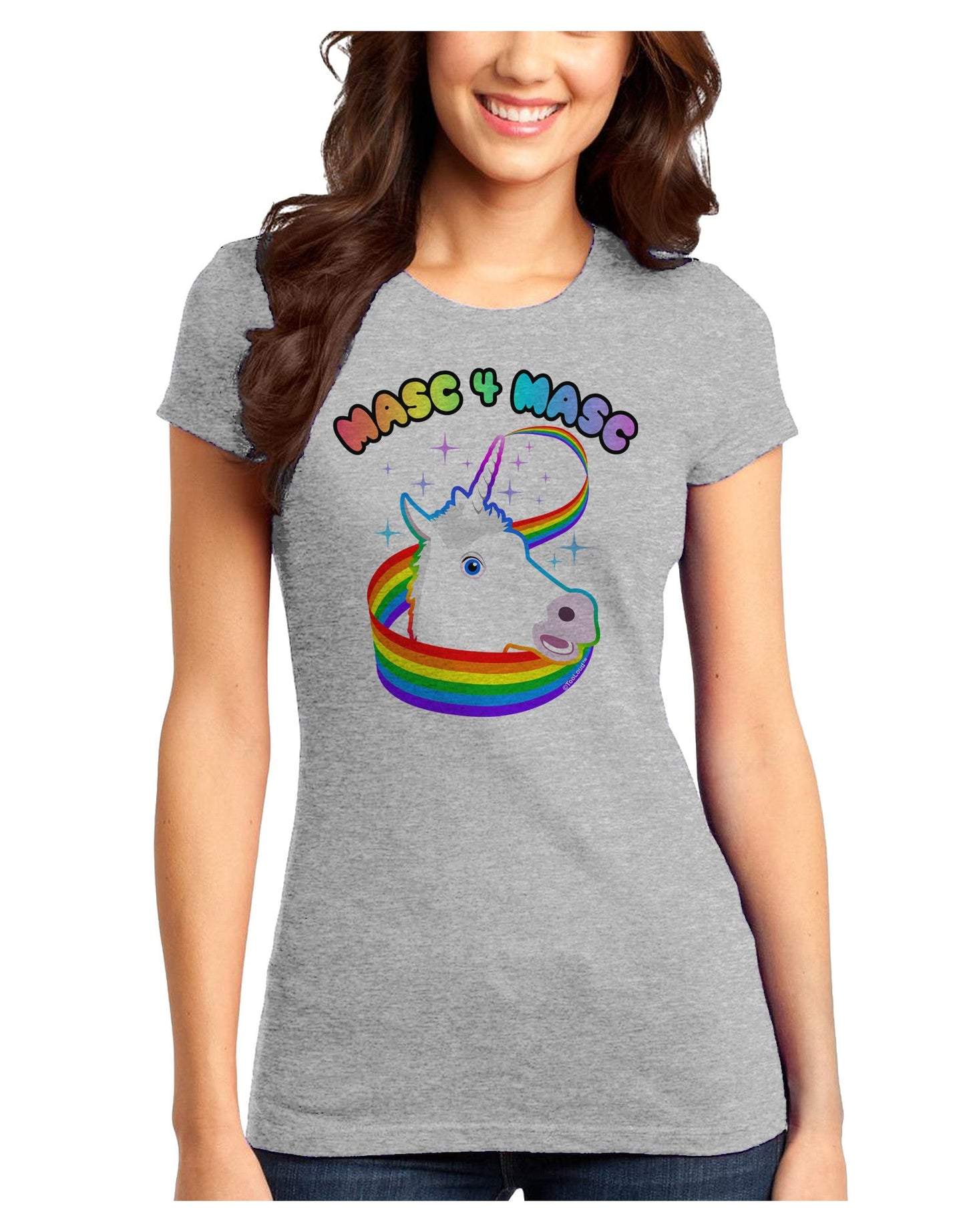Masc 4 Masc Pranciful Unicorn Juniors T-Shirt-Womens Juniors T-Shirt-TooLoud-Ash-Gray-Juniors Fitted X-Small-Davson Sales