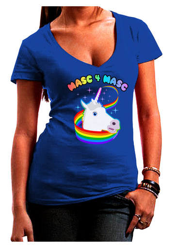 Masc 4 Masc Pranciful Unicorn Juniors V-Neck Dark T-Shirt-Womens V-Neck T-Shirts-TooLoud-Royal-Blue-Juniors Fitted Small-Davson Sales