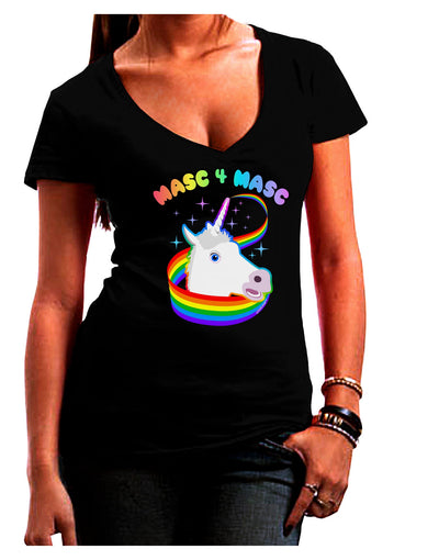 Masc 4 Masc Pranciful Unicorn Juniors V-Neck Dark T-Shirt-Womens V-Neck T-Shirts-TooLoud-Black-Juniors Fitted Small-Davson Sales