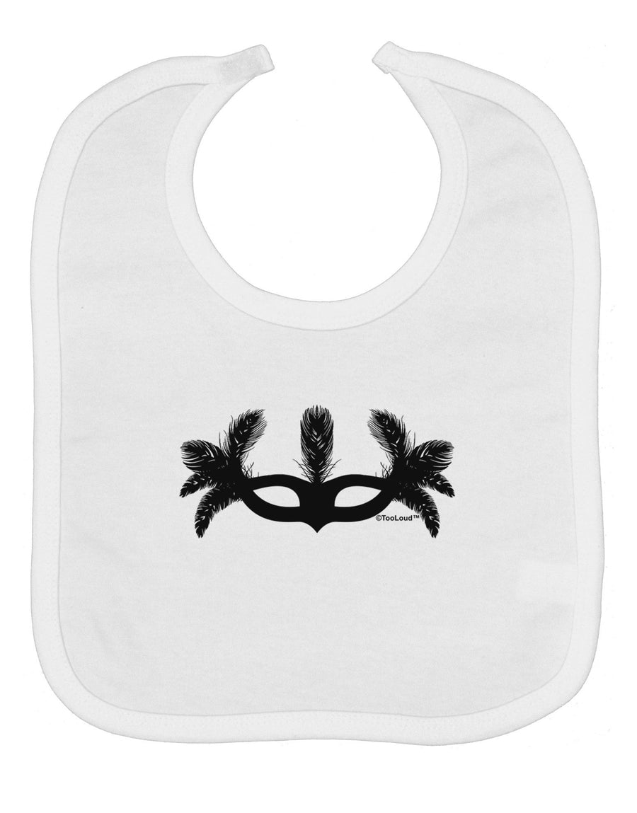 Masquerade Mask Silhouette Baby Bib by TooLoud