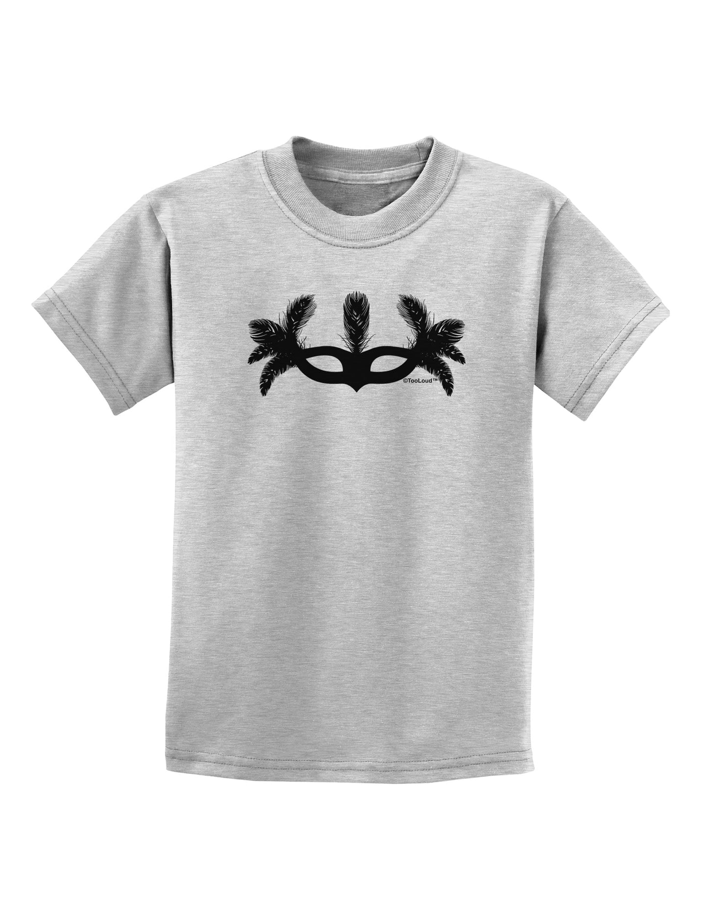 Masquerade Mask Silhouette Childrens T-Shirt by TooLoud-Childrens T-Shirt-TooLoud-AshGray-X-Small-Davson Sales
