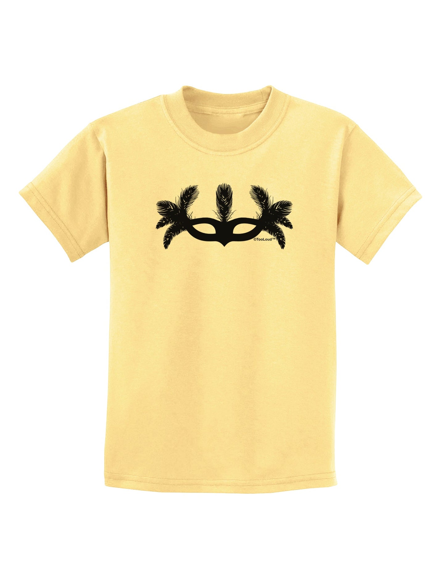 Masquerade Mask Silhouette Childrens T-Shirt by TooLoud-Childrens T-Shirt-TooLoud-Daffodil-Yellow-X-Small-Davson Sales