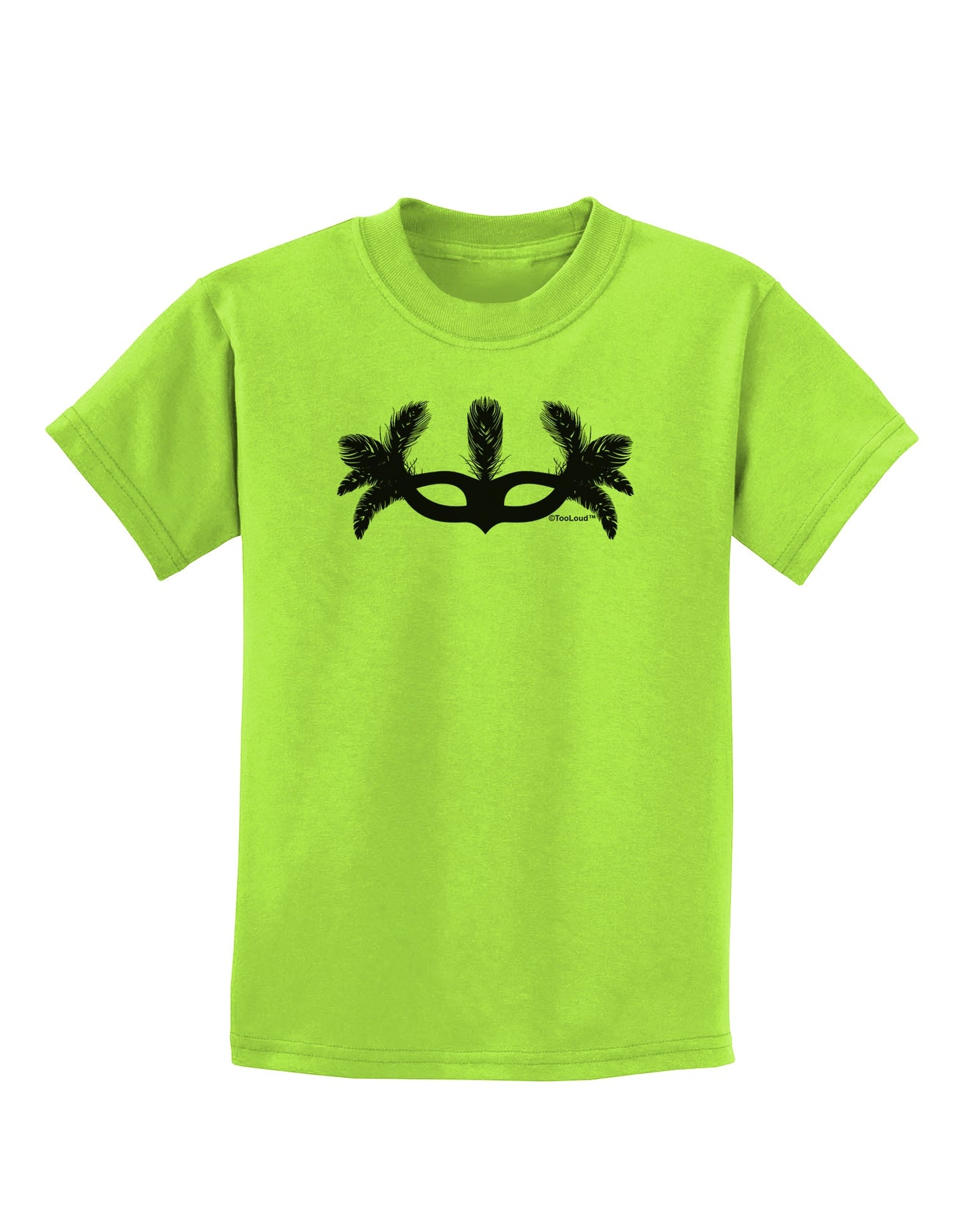 Masquerade Mask Silhouette Childrens T-Shirt by TooLoud-Childrens T-Shirt-TooLoud-Lime-Green-X-Small-Davson Sales
