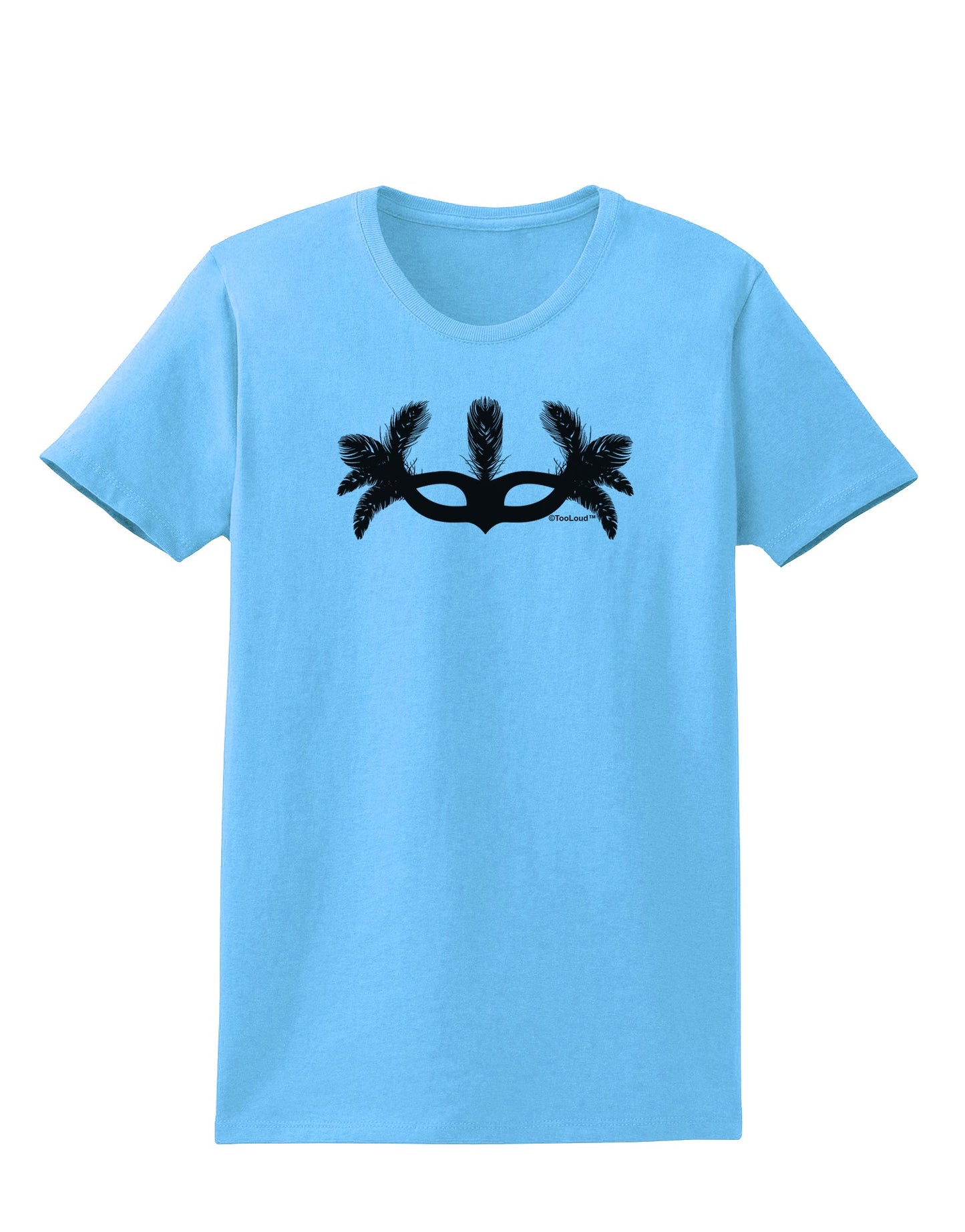 Masquerade Mask Silhouette Womens T-Shirt by TooLoud-Womens T-Shirt-TooLoud-Aquatic-Blue-X-Small-Davson Sales