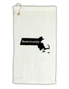 Massachusetts - United States Shape Micro Terry Gromet Golf Towel 11&#x22;x19-Golf Towel-TooLoud-White-Davson Sales