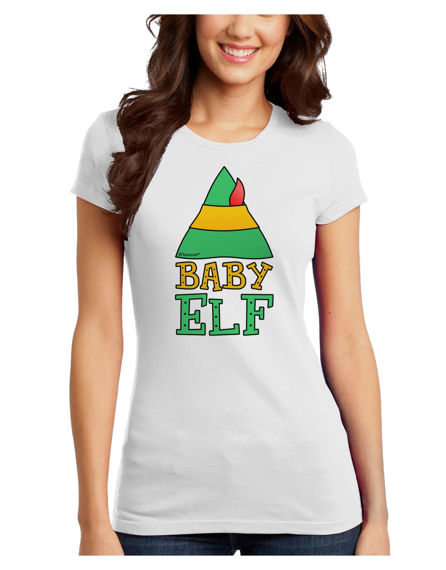Matching Christmas Design - Elf Family - Baby Elf Juniors T-Shirt by TooLoud-Womens Juniors T-Shirt-TooLoud-White-Juniors Fitted X-Small-Davson Sales