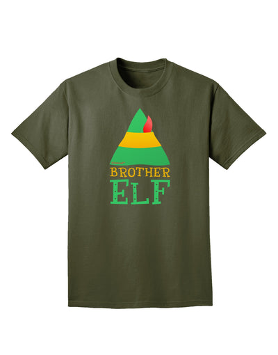 Matching Christmas Design - Elf Family - Brother Elf Adult Dark T-Shirt-Mens T-Shirt-TooLoud-Military-Green-Small-Davson Sales