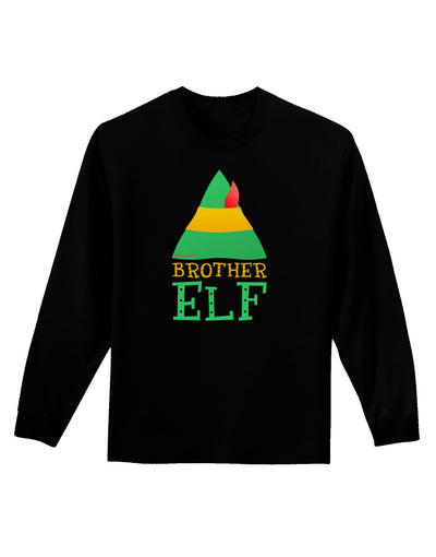 Matching Christmas Design - Elf Family - Brother Elf Adult Long Sleeve Dark T-Shirt-TooLoud-Black-Small-Davson Sales