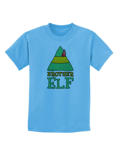 Matching Christmas Design - Elf Family - Brother Elf Childrens T-Shirt-Childrens T-Shirt-TooLoud-Aquatic-Blue-X-Small-Davson Sales