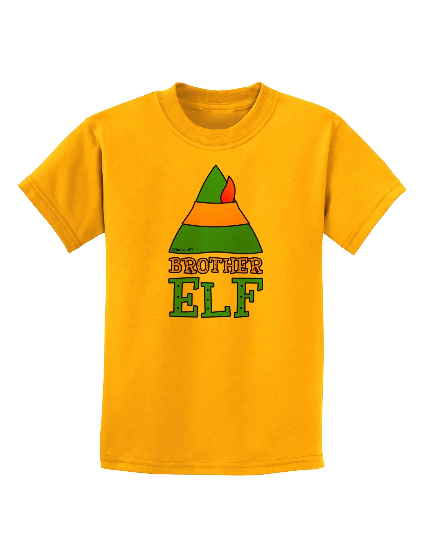 Matching Christmas Design - Elf Family - Brother Elf Childrens T-Shirt-Childrens T-Shirt-TooLoud-Gold-X-Small-Davson Sales