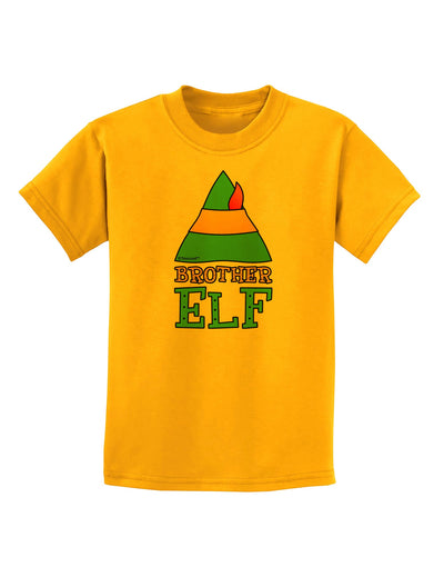 Matching Christmas Design - Elf Family - Brother Elf Childrens T-Shirt-Childrens T-Shirt-TooLoud-Gold-X-Small-Davson Sales