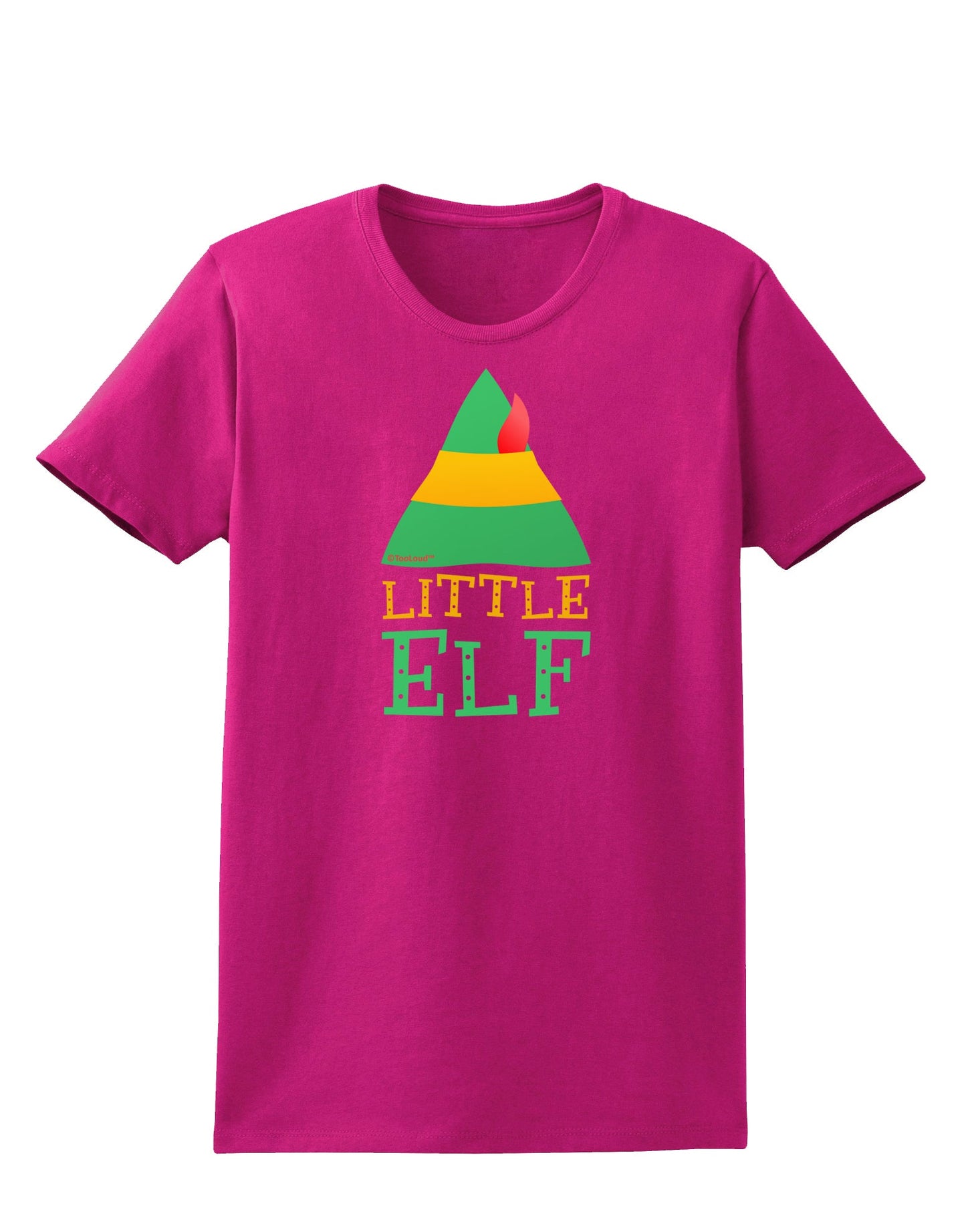 Matching Christmas Design - Elf Family - Little Elf Womens Dark T-Shirt by TooLoud-Womens T-Shirt-TooLoud-Hot-Pink-Small-Davson Sales