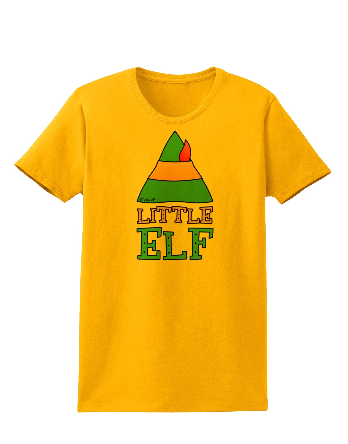 Matching Christmas Design - Elf Family - Little Elf Womens T-Shirt by TooLoud-Womens T-Shirt-TooLoud-Gold-X-Small-Davson Sales